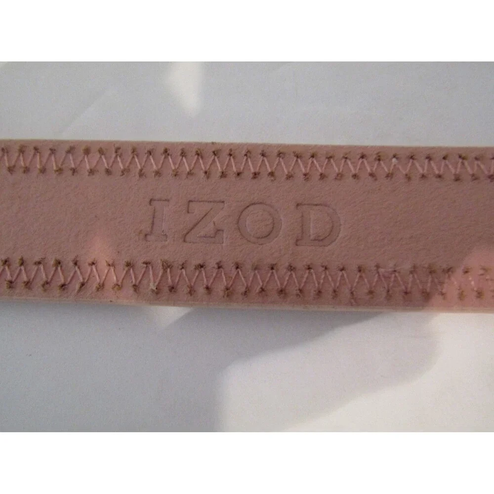 Vintage Izod Pastel Ribbon Leather Belt Pink Rickrack Y2K Preppy 2000s Size M